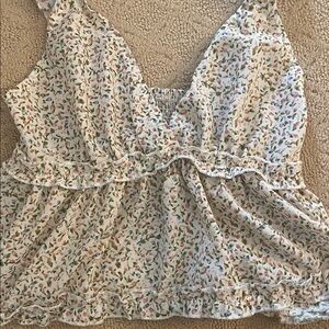 SHEIN Multicolor Floral Peplum tank